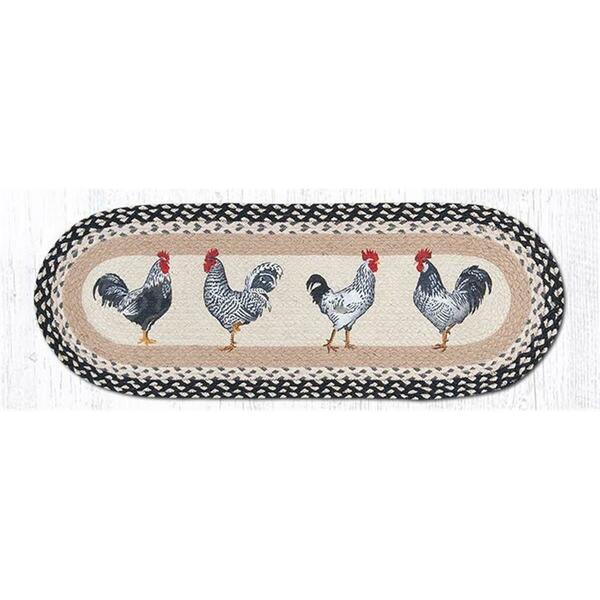 Capitol Importing Co 13 x 36 in. Roosters Oval Patch Runner 68-430R